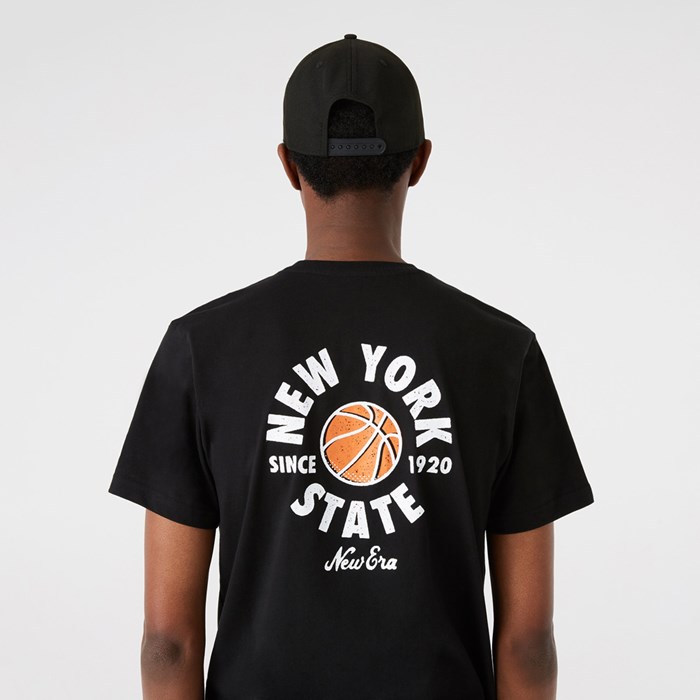 New Era Basketball Graphic Miesten T-paita Mustat - New Era Vaatteet Tukkukauppa FI-921063